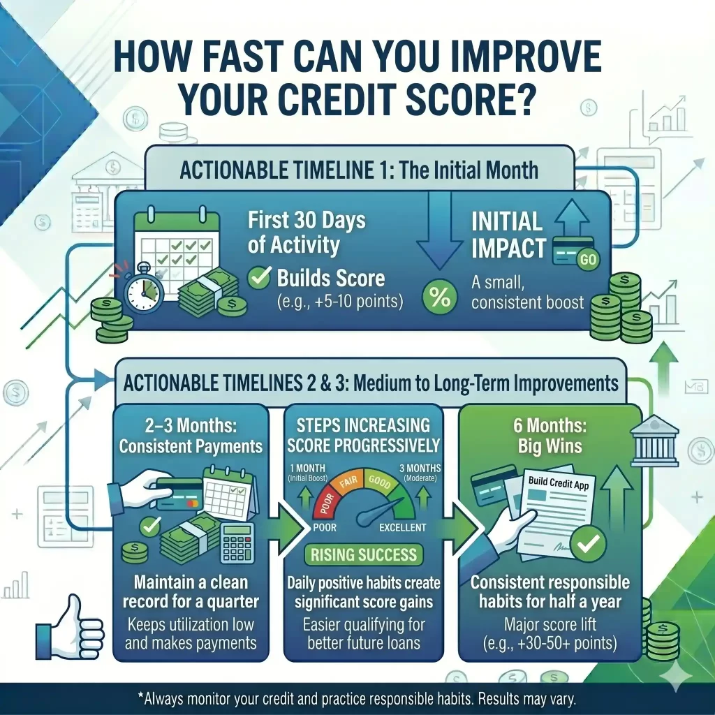 timeline to improve credit score fast USA