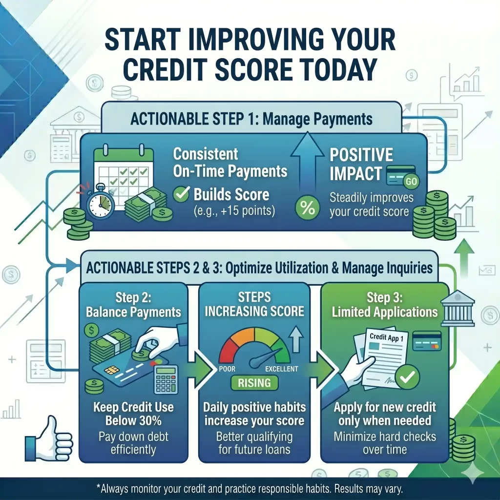 start improving credit score today USA guide