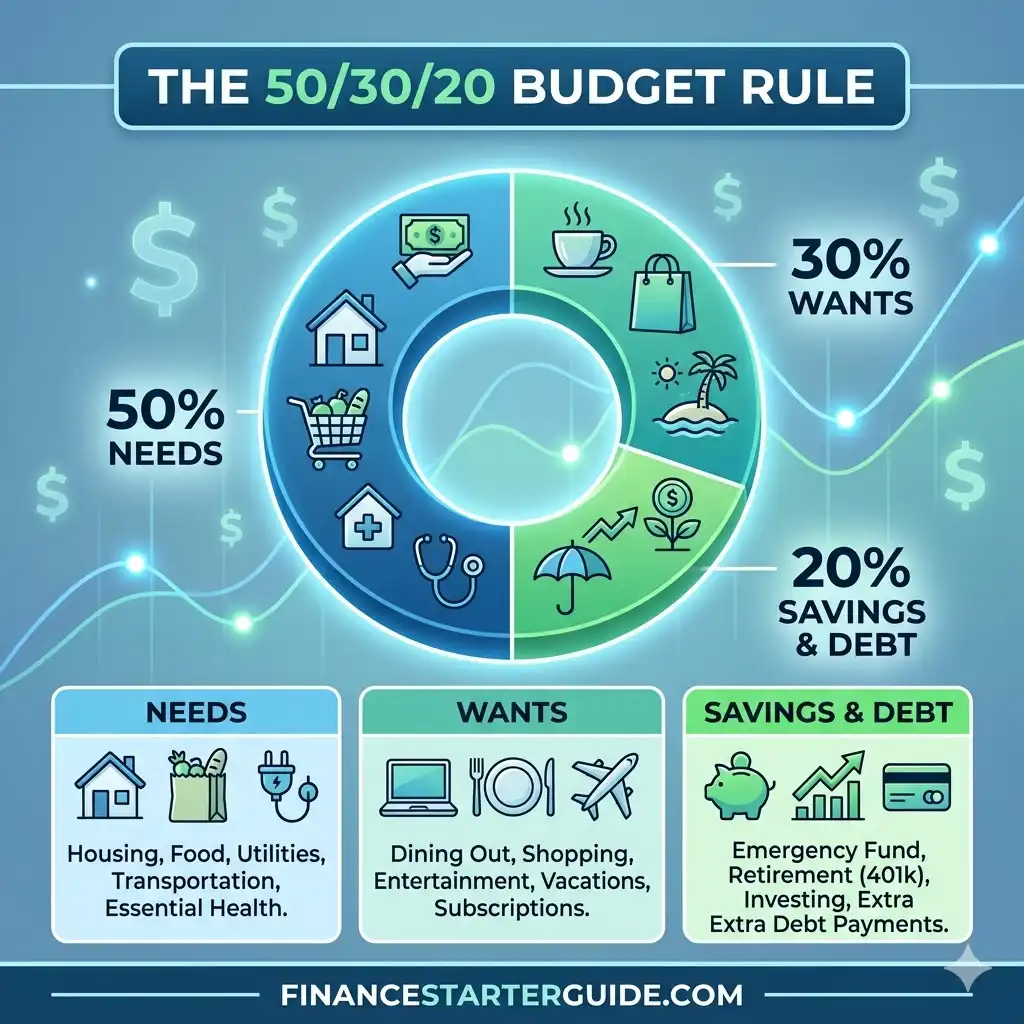 50 30 20 budgeting rule money saving tips