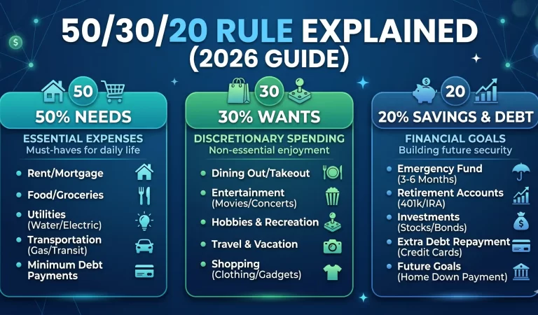 50/30/20 Rule Explained (With US Examples) Beginner Budget Guide 2026