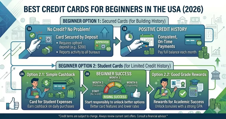 best credit cards for beginners USA 2026 guide