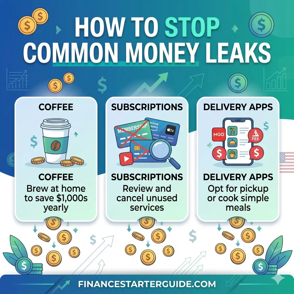 common money leaks low income budgeting
