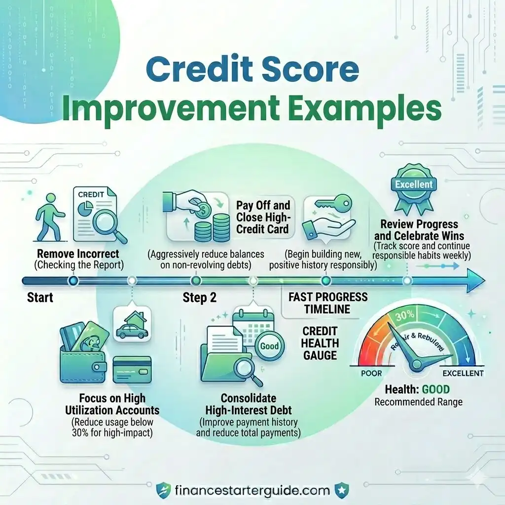 credit score improvement examples USA