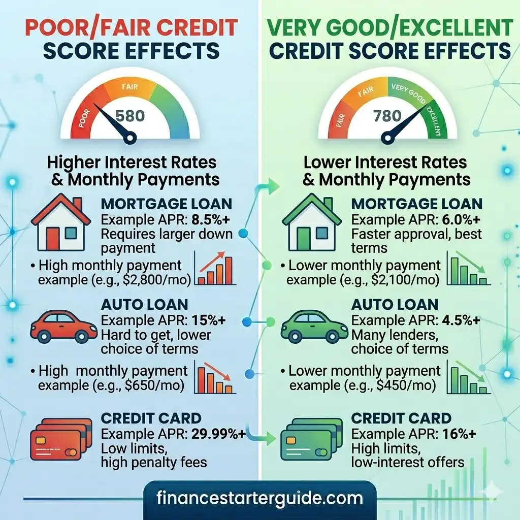 credit score impact on interest rates