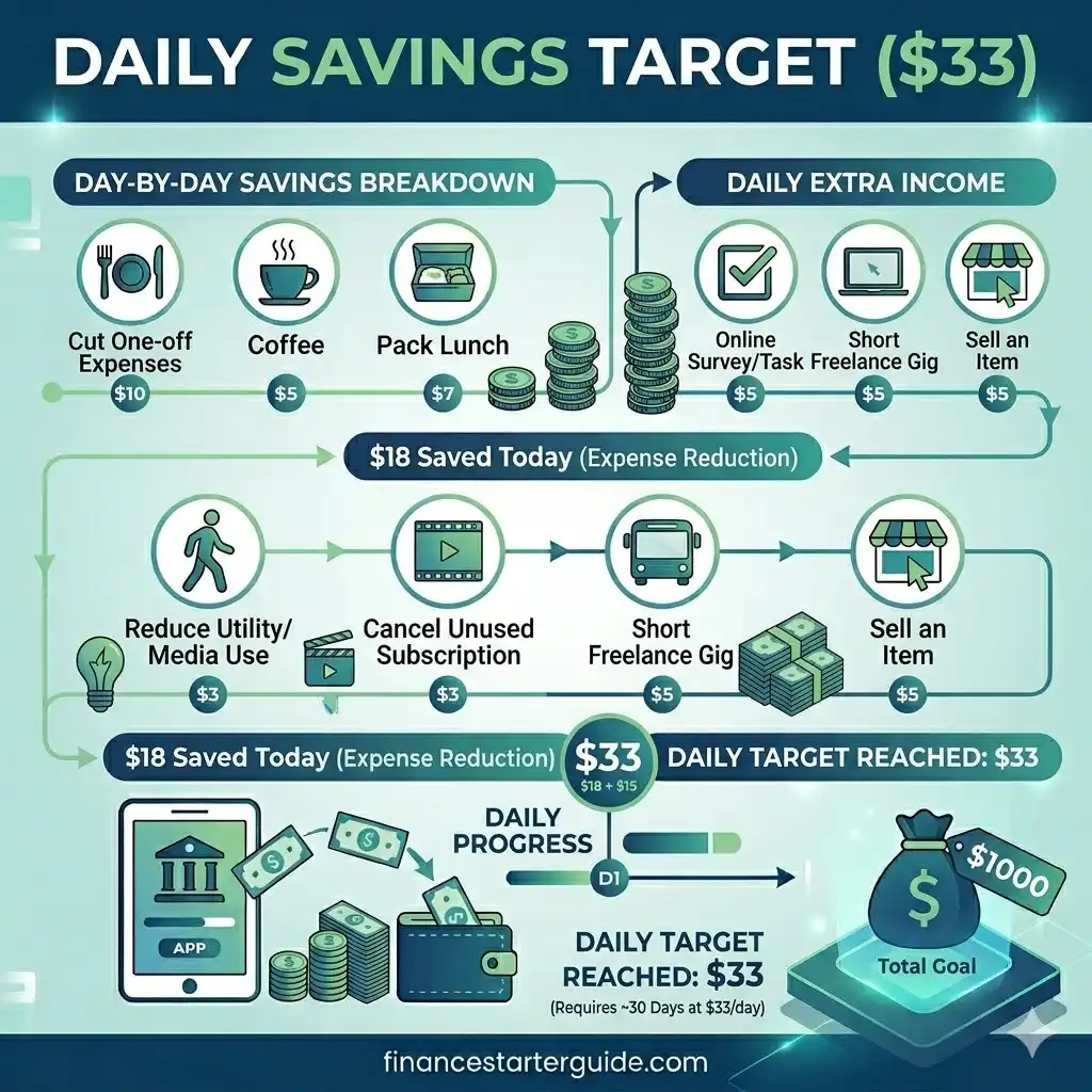 save 33 dollars per day plan