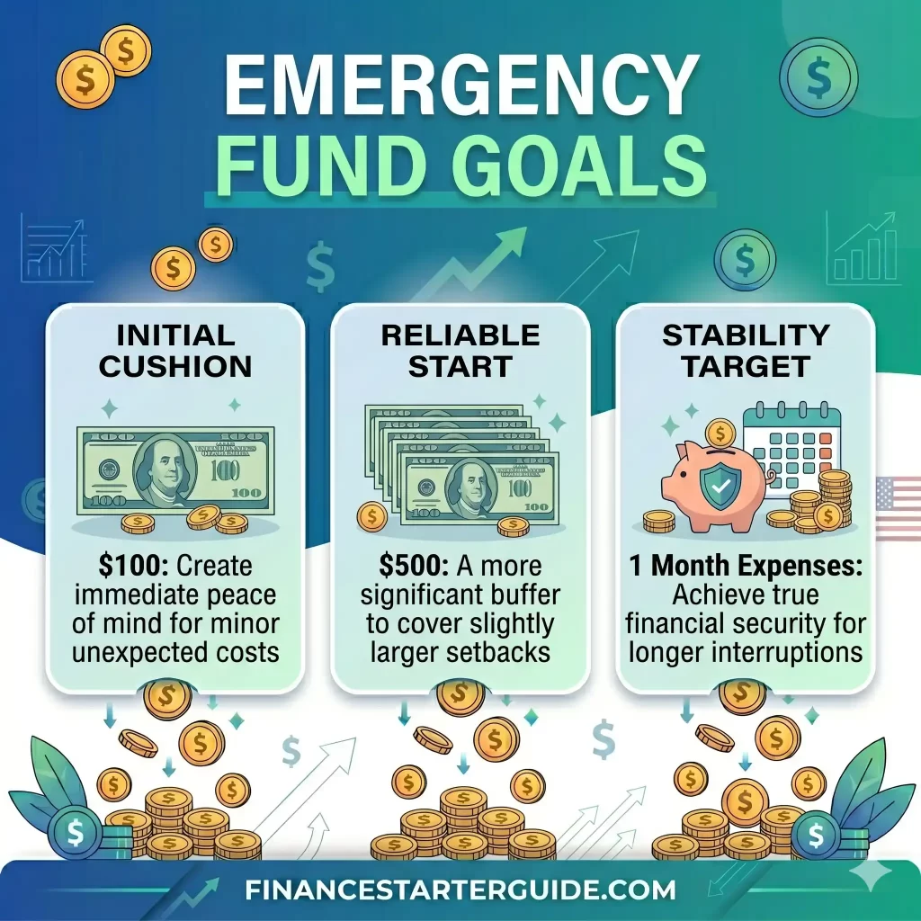 emergency fund goals for beginners USA