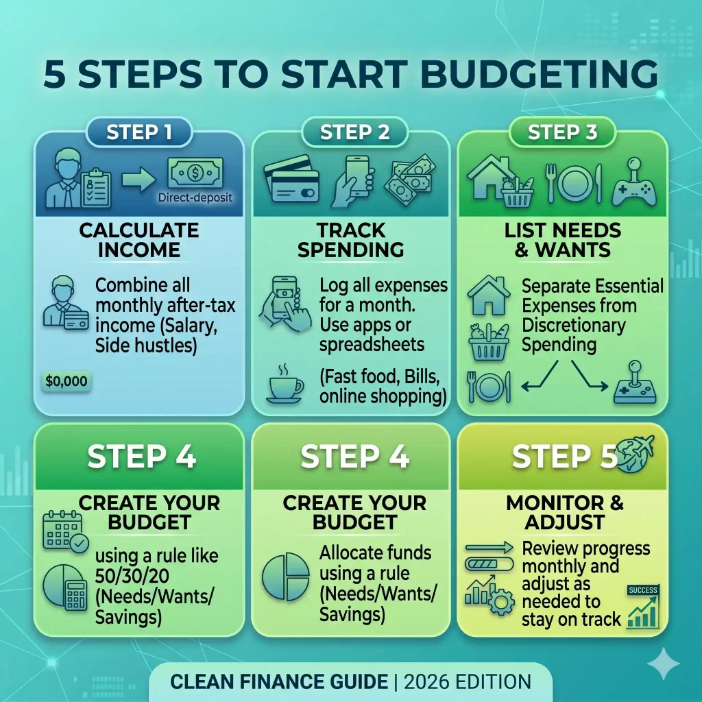 how to start 50 30 20 budgeting