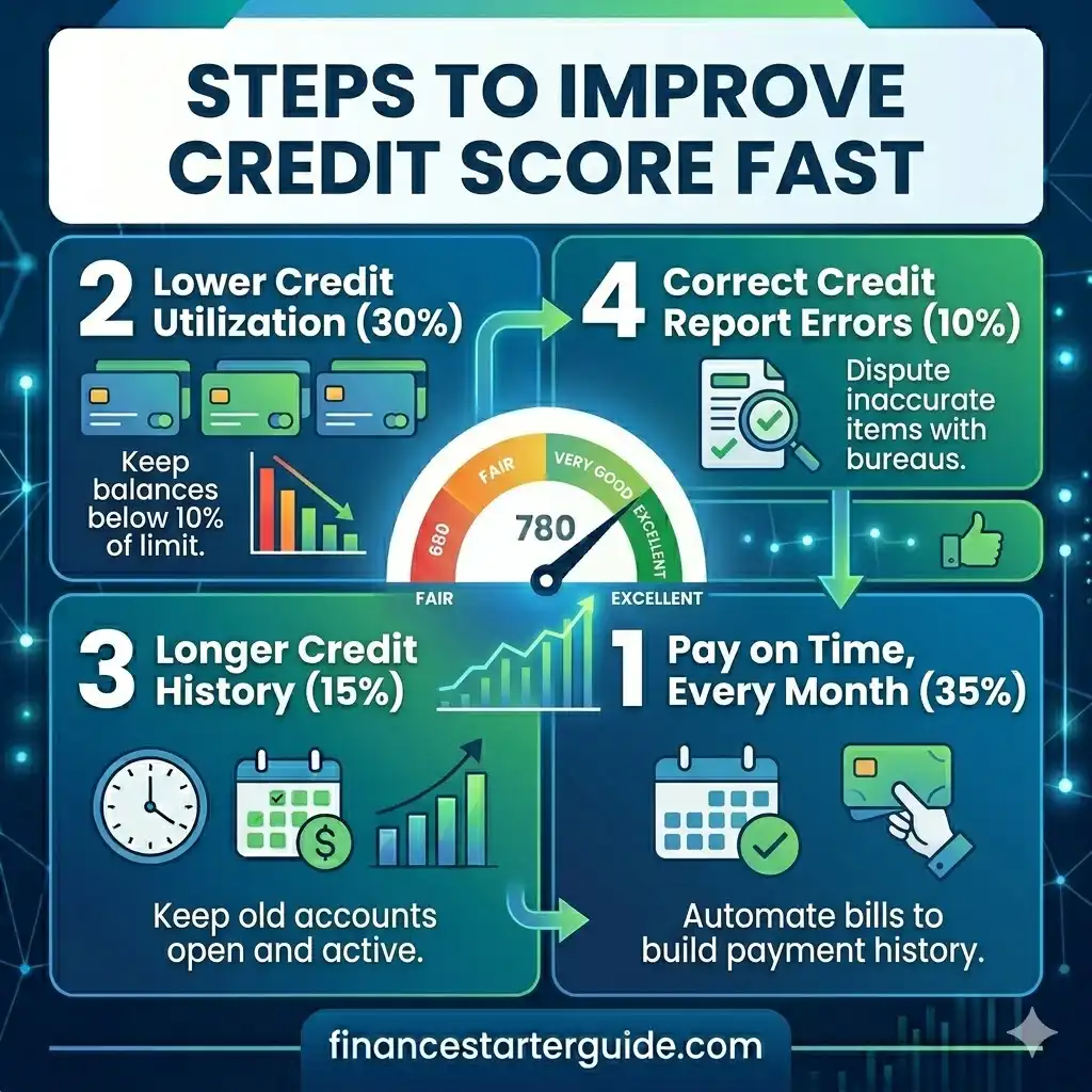 how to improve credit score fast USA