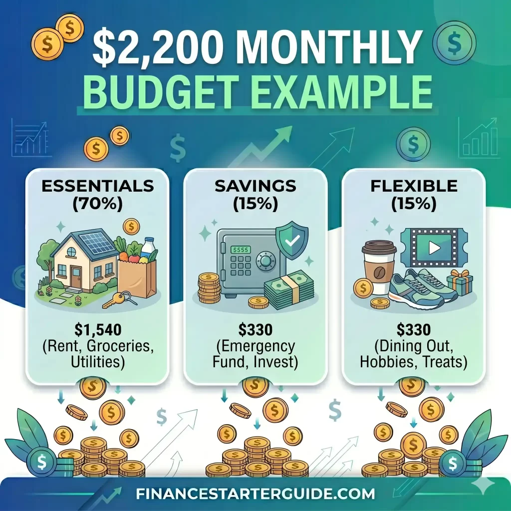 2200 dollar monthly low income budget example