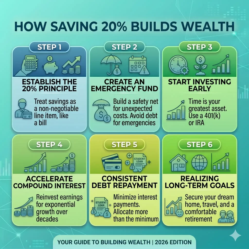 how saving 20 percent builds wealth