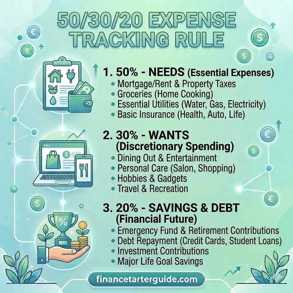 50 30 20 expense tracking rule
