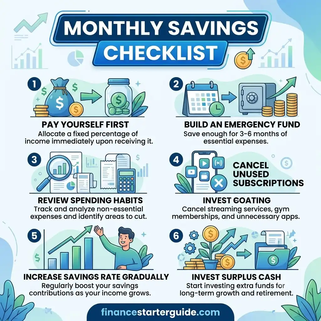 monthly savings checklist